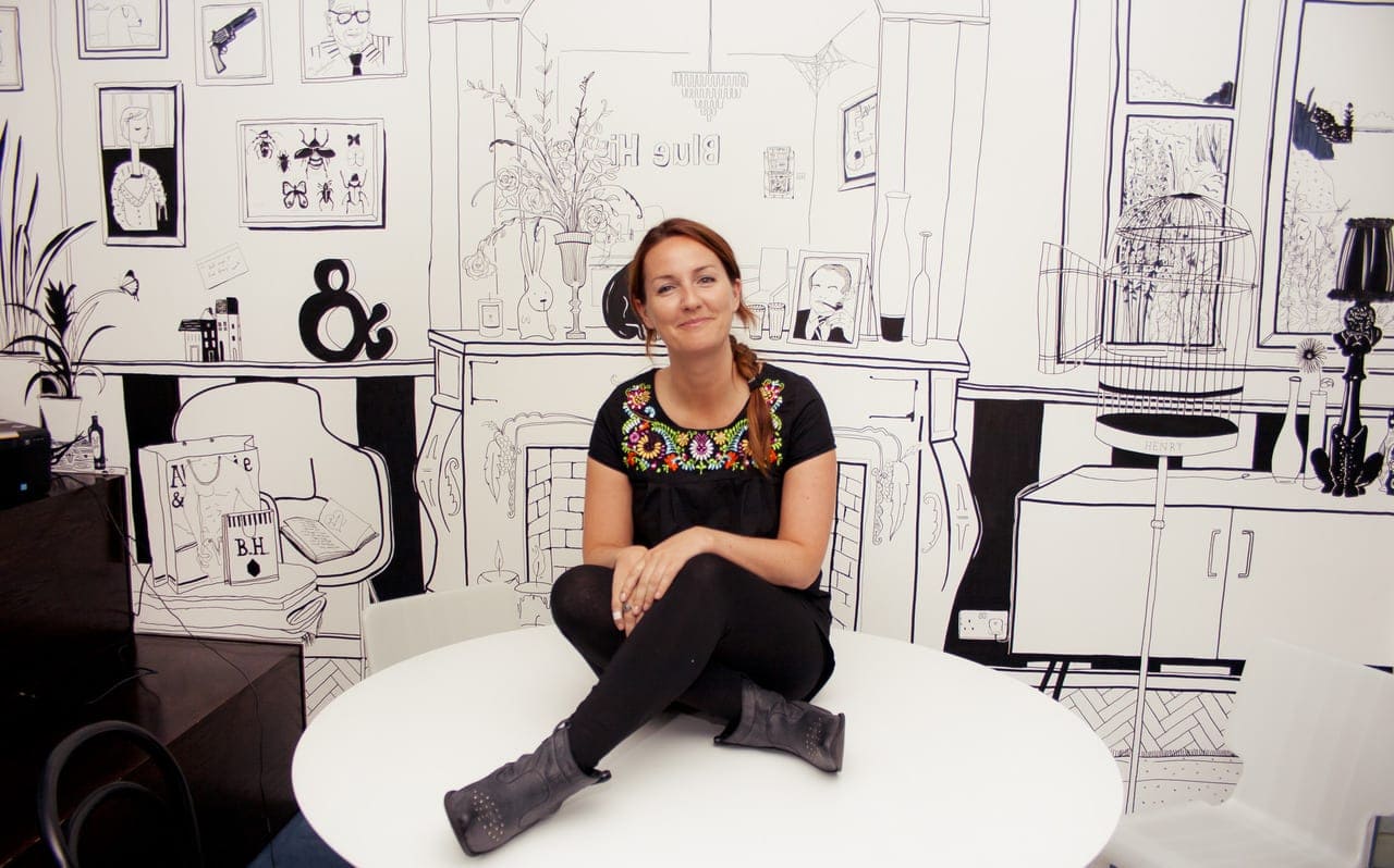 Freehand Graphic Design Creates Office Interior with Unique Creativity
