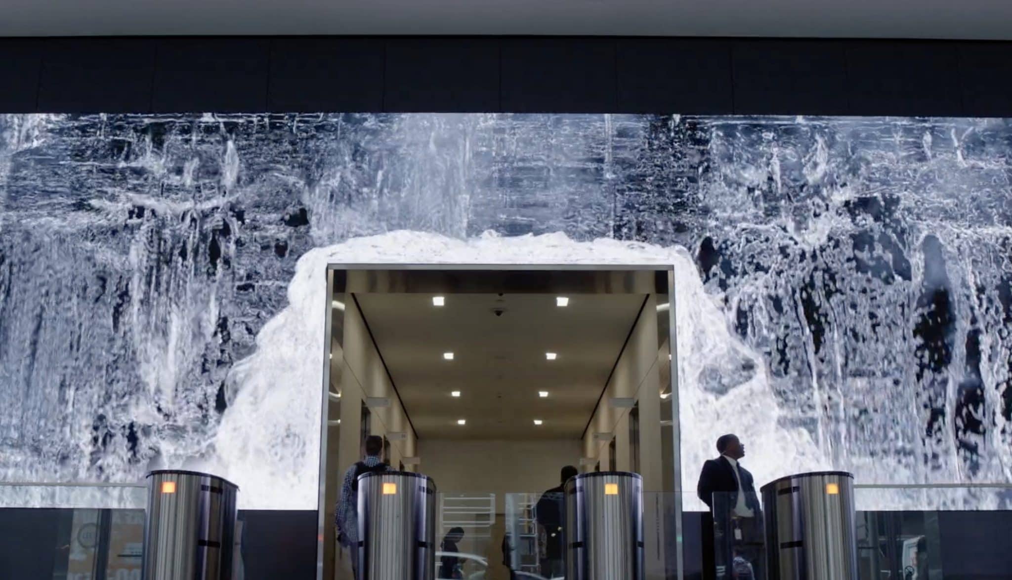 Office video wall on the rise, is this the best office lobby ever?